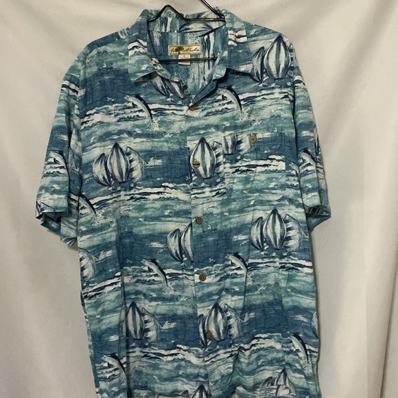 JOE MARLIN MENS SIZE SIZE XL Blue White Casual Button Down Shirt Marlin design - Picture 7 of 12
